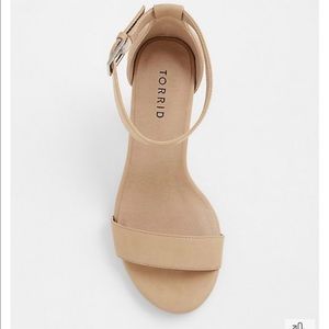Torrid beige ankle strap tampered heel size 10.5w